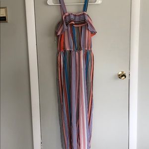 Multi colored mid calf jumpsuit